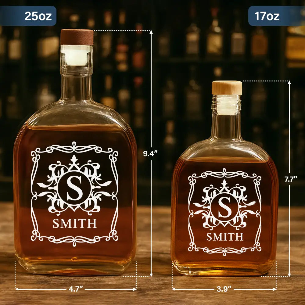 Family, Happy - Luxury Family Name - Personalized Whiskey Bottle