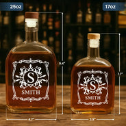 Family, Happy - Luxury Family Name - Personalized Whiskey Bottle