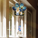 Pet Lovers,Dog Lovers,Cat Lovers,Sad - Sympathy Pet Memorial Back View Sorry You Have Lost - Personalized Heart Crystal Suncatcher