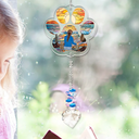 Pet Lovers,Dog Lovers,Cat Lovers,Sad - Sympathy Pet Memorial Back View Sorry You Have Lost - Personalized Heart Crystal Suncatcher