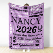 Graduation,Happy,Gift For Yourself,Gift For Men,Gift For Women,Gift For Daughter,Gift For Son,Gift For Bestie - Congrats Grad You Did It - Personalized Fleece Blanket, Sherpa Blanket