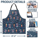 Gift For Mother,Gift For Grandma,Happy,Summer,Gift For Father,Gift For Grandpa,Independence Day,Photo,Icon,Humorous - Custom Photo Stars & Stripes Best Dad Mom Grandpa Grandma Ever - Personalized Apron