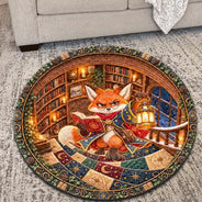 Christmas,Cozy,Gift For Women,Gift For Yourself,Gifts For Her,Icon,Reading - Gift For Book Lover Reader Bookworm - Personalized Dragon Cat Owl Reading In Spiral Library Rug