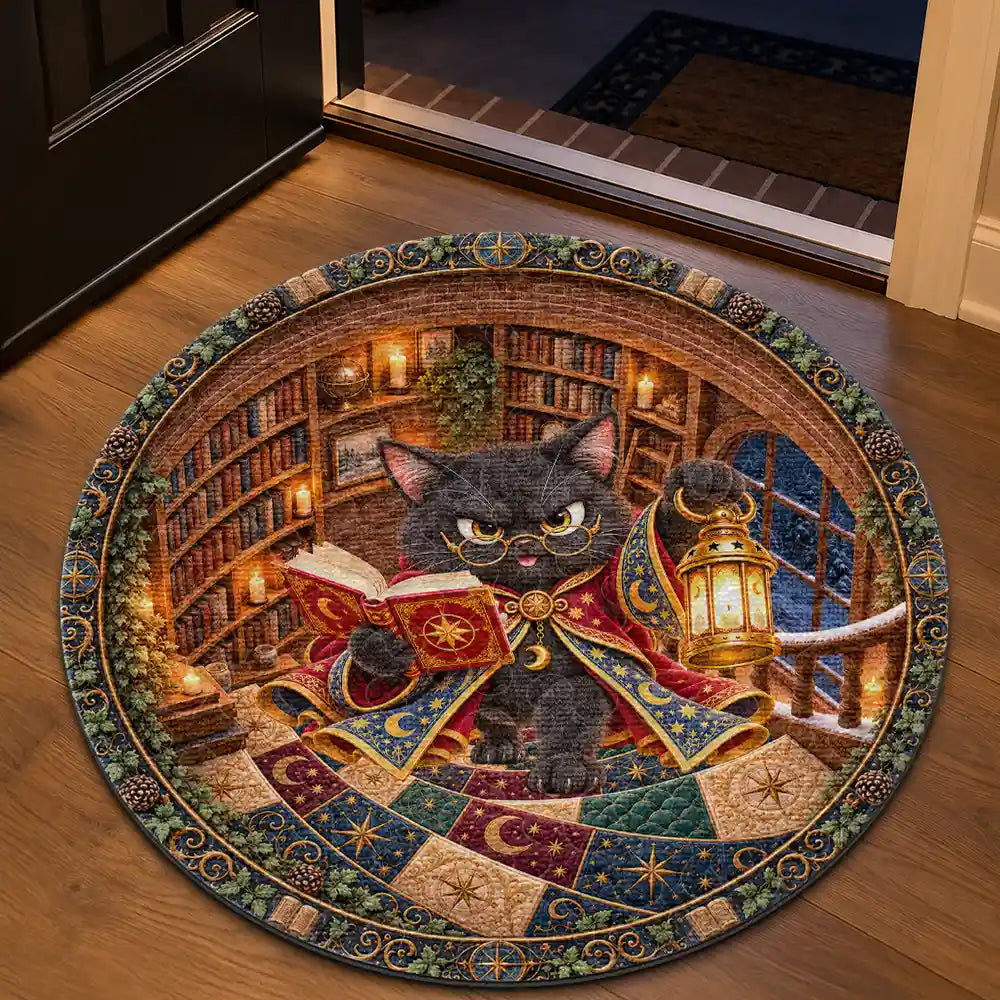 Christmas,Cozy,Gift For Women,Gift For Yourself,Gifts For Her,Icon,Reading - Gift For Book Lover Reader Bookworm - Personalized Dragon Cat Owl Reading In Spiral Library Rug