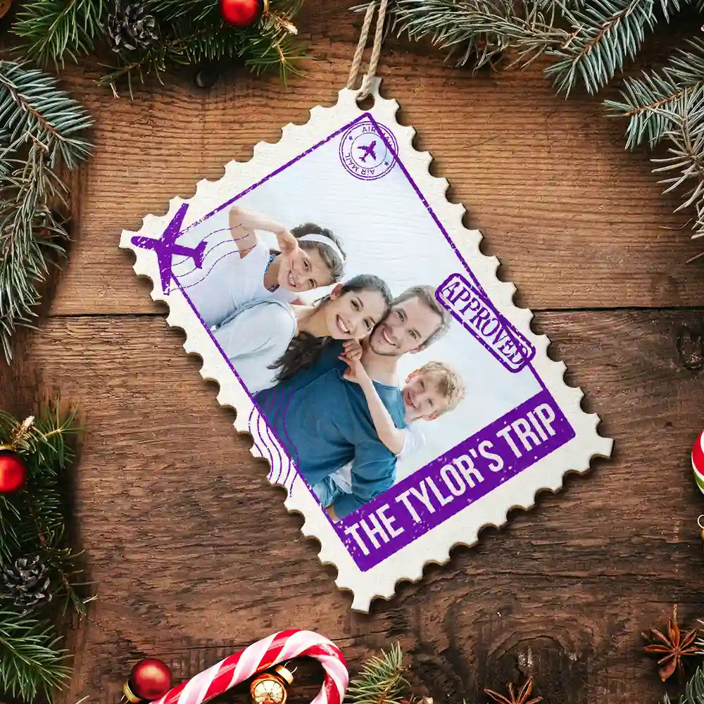 Family Travel Christmas Gift - Personalized Custom Photo Postage Stamp ...