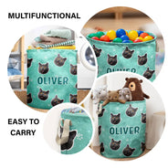 Custom Photo,Cut-Face Photo,Happy,Pet Lovers - Gift For Pet Mom - Personalized Custom Photo Pet Face Laundry Basket, Storage Basket