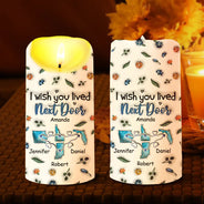 Gift For Bestie, Gift For Sisters - I Wish We Lived Closer - Personalized Flameless LED Candle