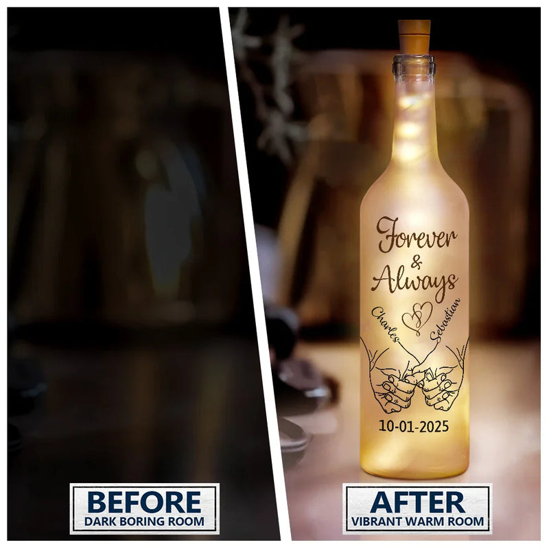 Gift For Couples, Gift For Husband, Gift For Wife - Couple You And Me We Got This - Personalized Bottle Light