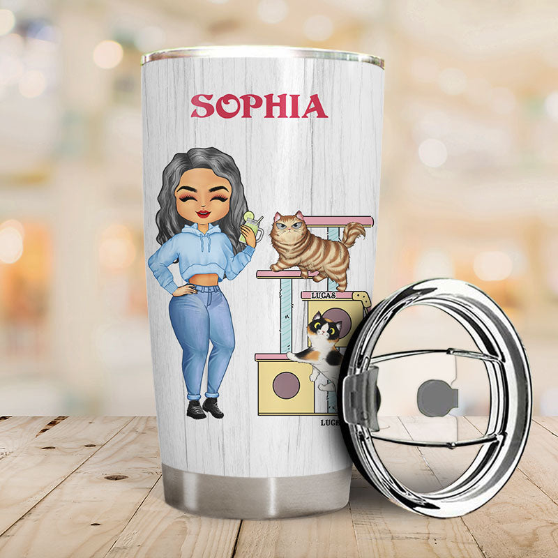 Cat Mom - Gift For Cat Lover - Personalized Custom Tumbler