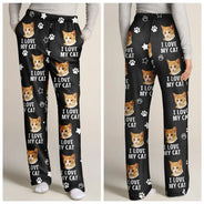 Christmas,Pet Lovers,Cat Lovers,Dog Lovers,Custom Photo,Happy - Custom Photo I Love My Fur Babies - Personalized Pajama Pants