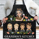 Gift For Grandma, Gift For Mother - Grandma's Kitchen With Grandkids - Personalized Apron