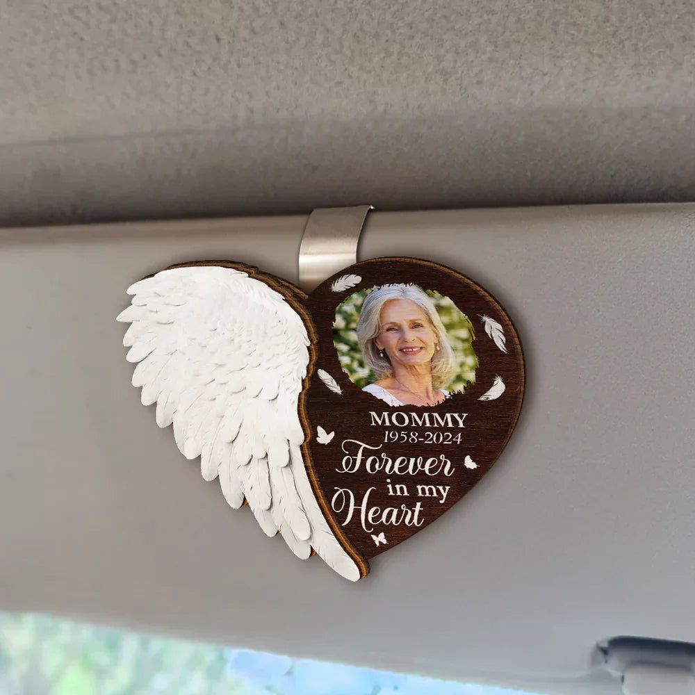 Memorial,Sad,Family,Parents,Gift For Daughter,Gift For Son,Gift For Sibling - Custom Photo Although You Cannot See Me I'm Always With You - Personalized Custom Shaped Car Visor Clip