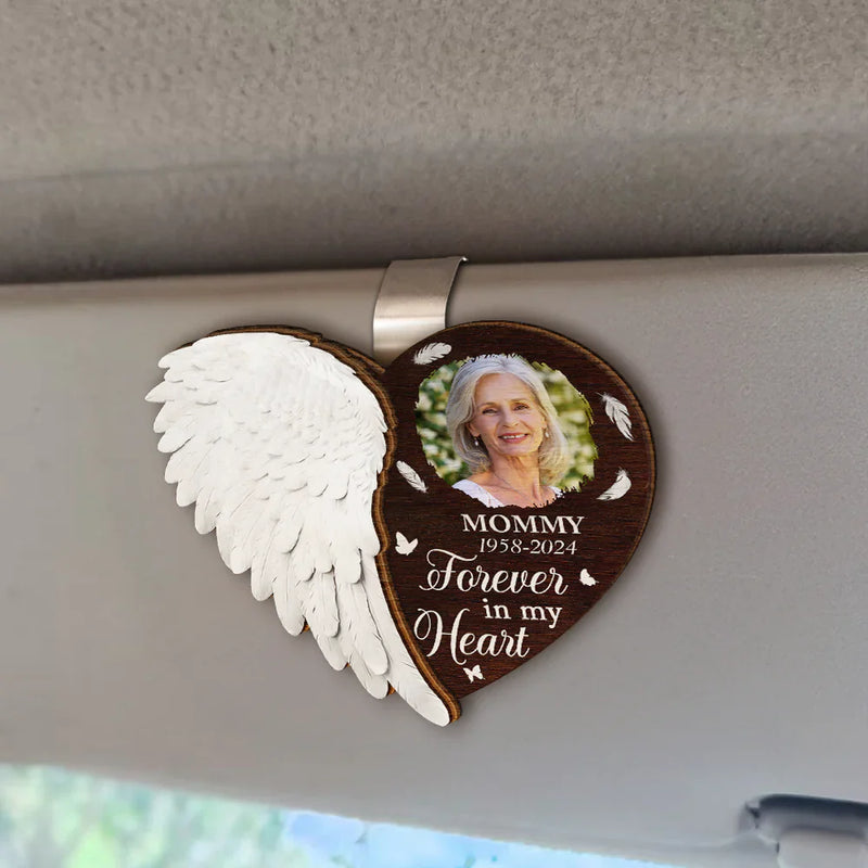Memorial,Sad,Family,Parents,Gift For Daughter,Gift For Son,Gift For Sibling - Custom Photo Although You Cannot See Me I'm Always With You - Personalized Custom Shaped Car Visor Clip