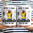 Gift For Couples,Gift For Husband,Gift For Wife,Funny - Hot Kissing Couple After Years Hotter Than This Coffee - Personalized Mug