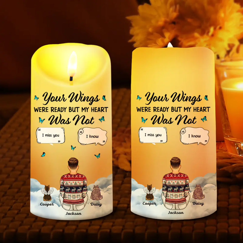 Memorial,Pet Lovers,Dog Lovers,Cat Lovers,Sad - Memorial Your Light Will Always Shine In My Heart - Personalized Flameless LED Candle