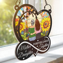 Mom - Daughters (Adult) - Mother And Daughter Forever Linked Together - Personalized Window Hanging Suncatcher Ornament