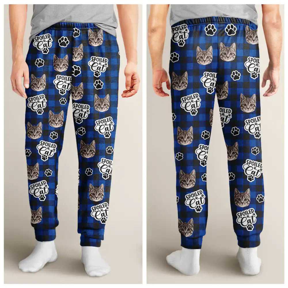 Pet Lovers, Dog Lovers, Cat Lovers - Custom Photo Pet Face Spoiled Pets - Personalized Pajama Pants