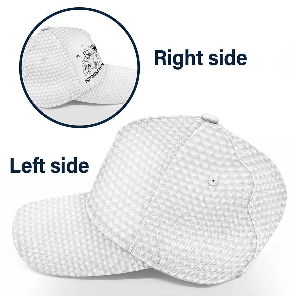 Gift For Father,Gift For Grandpa,Golf,Happy - Custom Photo Pencil Sketch Best Dad Grandpa By Par Golf Clubs - Personalized Classic Cap