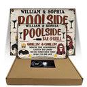 Bar &amp; Grill Where The Neighbor - Décoration de piscine - Panneaux métalliques classiques personnalisés