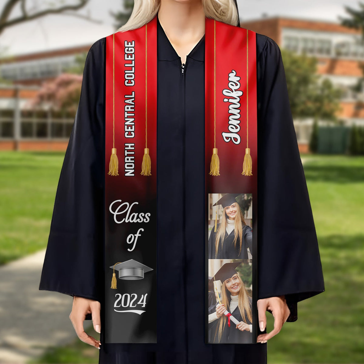 Custom Photo Class Of - Graduation Gift - Personalized Stoles