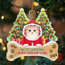 Pet Lovers, Cat Lovers, Dog Lovers - My First Christmas In My Forever Home Dogs Cats - Personalized Custom Shaped Acrylic Ornament
