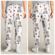 Christmas,Pet Lovers,Cat Lovers,Dog Lovers,Custom Photo,Happy - Custom Photo I Love My Fur Babies - Personalized Pajama Pants