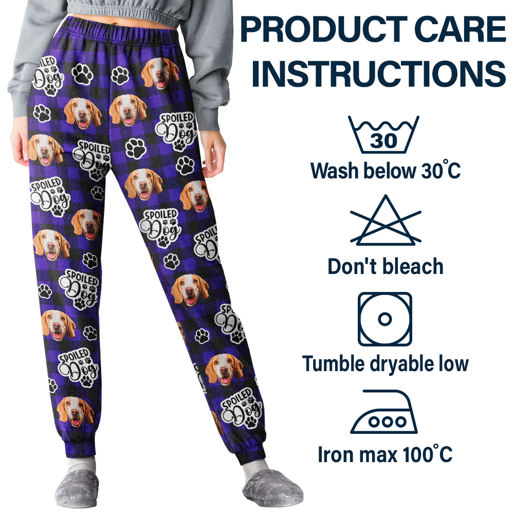 Pet Lovers, Dog Lovers, Cat Lovers - Custom Photo Pet Face Spoiled Pets - Personalized Pajama Pants