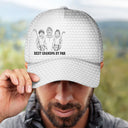 Gift For Father,Gift For Grandpa,Golf,Happy - Custom Photo Pencil Sketch Best Dad Grandpa By Par Golf Clubs - Personalized Classic Cap