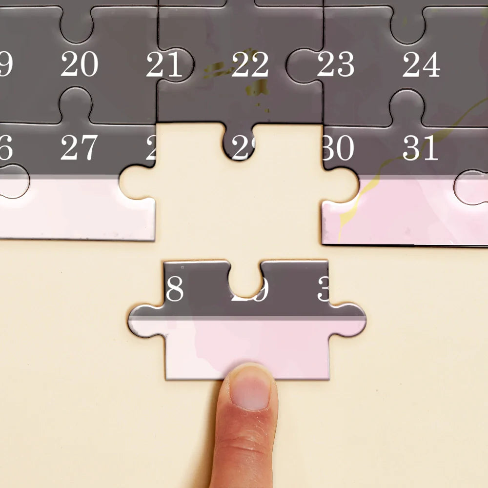 Gift For Couples,Gift For Husband,Gift For Wife,Custom Photo,Love - Custom Photo Calendar Couple The Day Our Journey Began - Personalized Jigsaw Puzzle