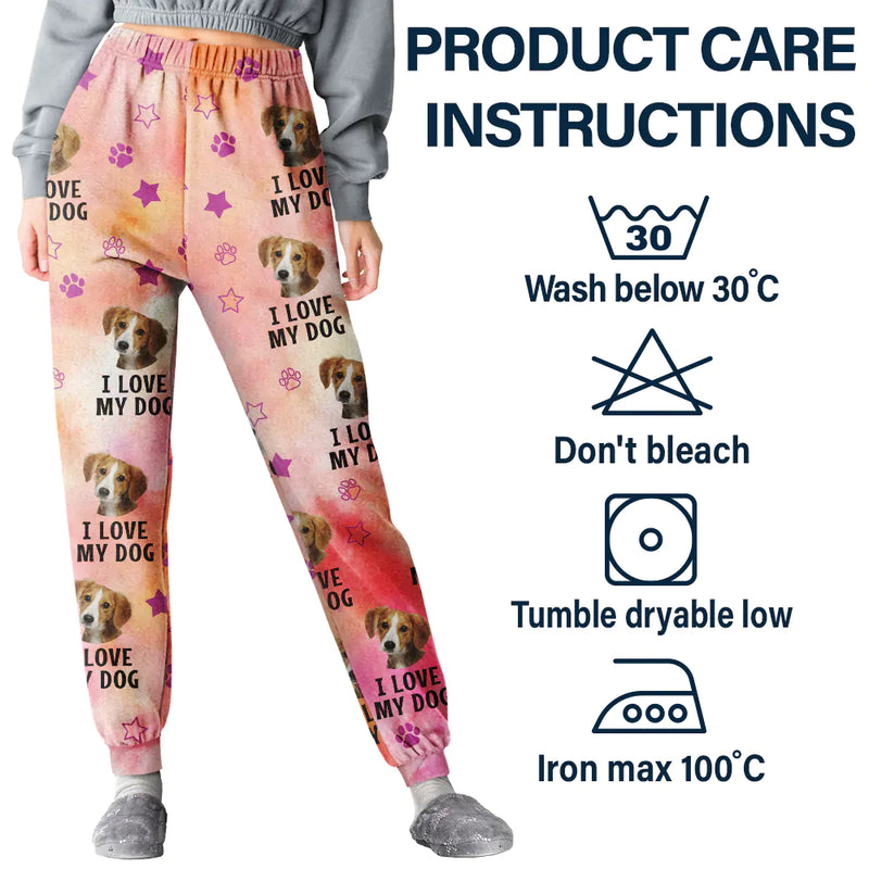 Christmas,Pet Lovers,Cat Lovers,Dog Lovers,Custom Photo,Happy - Custom Photo I Love My Fur Babies - Personalized Pajama Pants