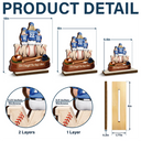 Gift For Mother,Gift For Father,Baseball,Gift For Women,Retirement,Top Market,Happy - 3D Effect Baseball We Caught The Best Mom Dad - Personalized Custom Shaped Wooden Plaque