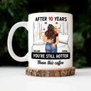Gift For Couples,Gift For Husband,Gift For Wife,Funny - Hot Kissing Couple After Years Hotter Than This Coffee - Personalized Mug