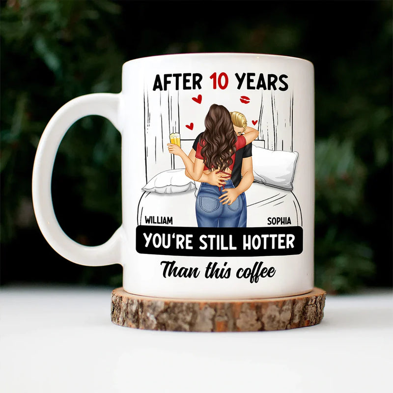 Gift For Couples,Gift For Husband,Gift For Wife,Funny - Hot Kissing Couple After Years Hotter Than This Coffee - Personalized Mug