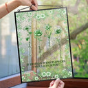 Gift For Bestie,Love - Toile De Jouy Butterfly Birth Flower Grow An Old Friend - Personalized Vertical Stained Glass Suncatcher