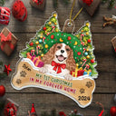 Pet Lovers, Cat Lovers, Dog Lovers - My First Christmas In My Forever Home Dogs Cats - Personalized Custom Shaped Acrylic Ornament
