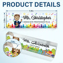 Gift For Bestie,Gift For Sisters,Gifts For Colleagues,Happy - Teacher School Things - Personalized Desk Name Plate