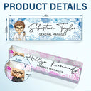 Gift For Bestie, Gift For Sisters, Gifts For Colleagues - Floral Woman Man Office - Personalized Desk Name Plate