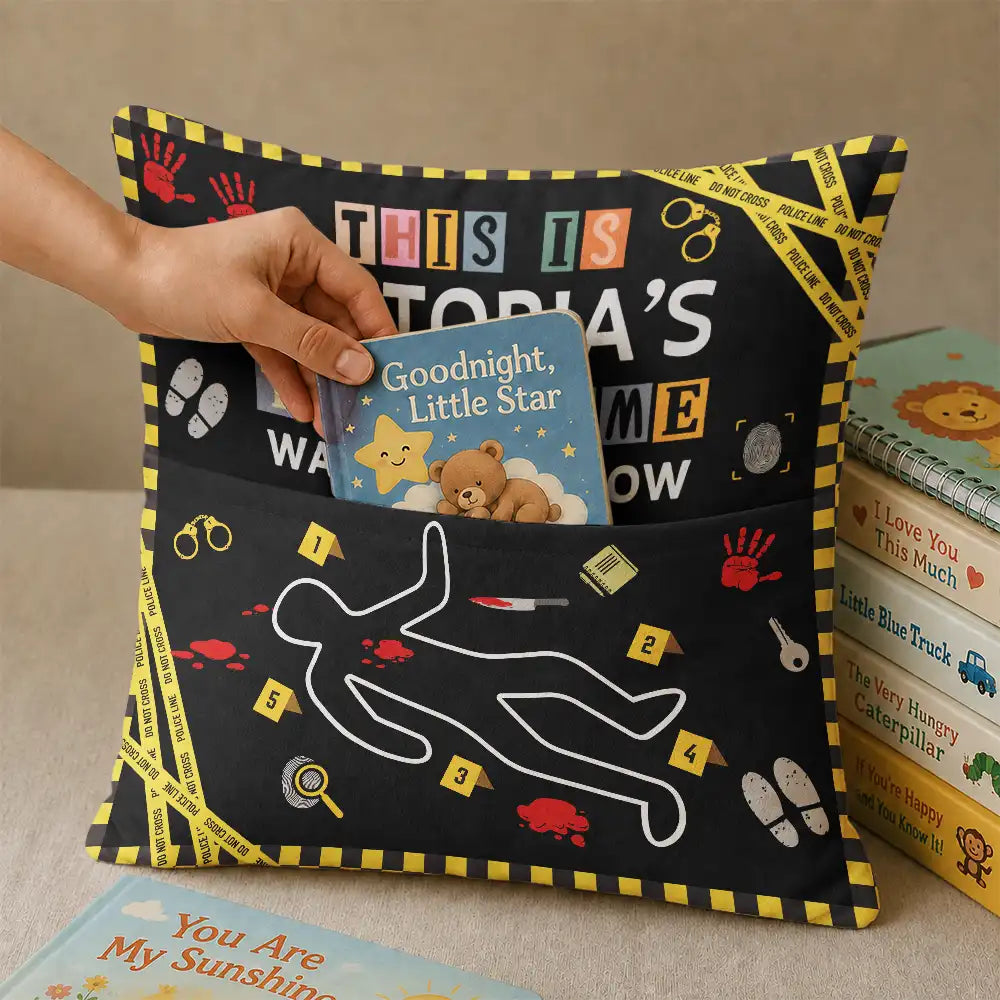 Christmas,Custom Text,Gift For Couples,Gift For Wife,Gifts For Her,Happy - Gift For True Crime Lovers - Personalized Binge Watching Pocket Pillow