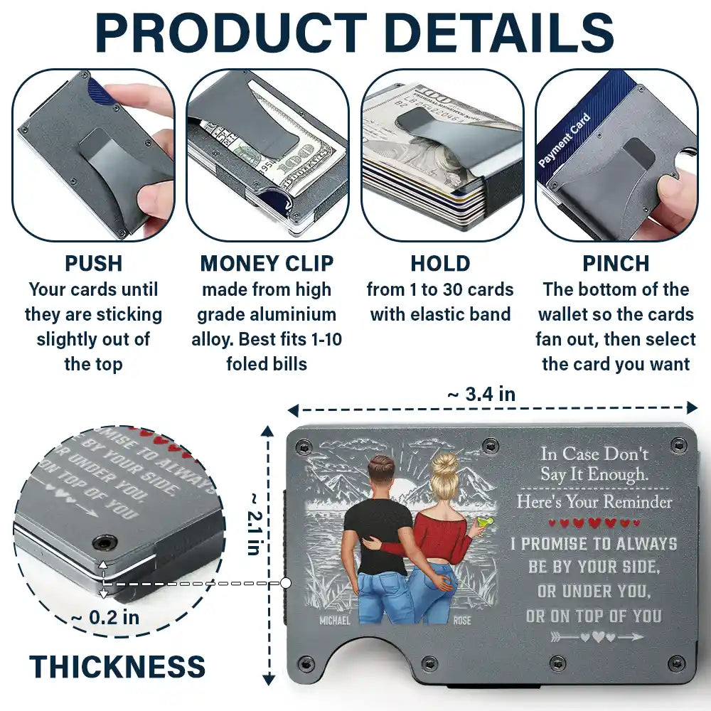 Gift For Couples,Gift For Husband,Gift For Wife,Funny - Couple Little Reminder After Year I Still Love You - Personalized Card Wallet With Money Clip