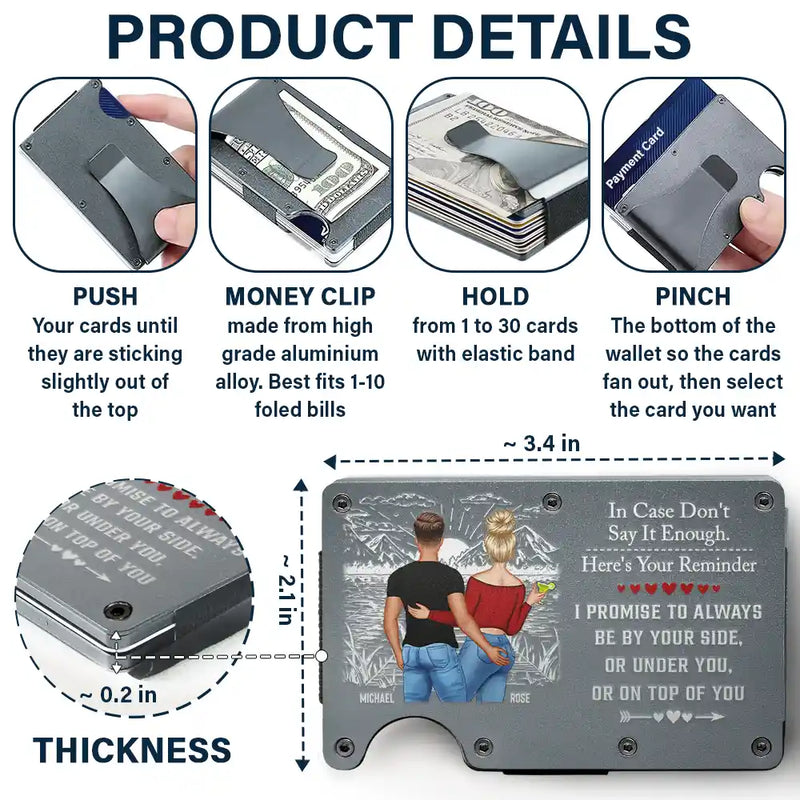Gift For Couples,Gift For Husband,Gift For Wife,Funny - Couple Little Reminder After Year I Still Love You - Personalized Card Wallet With Money Clip