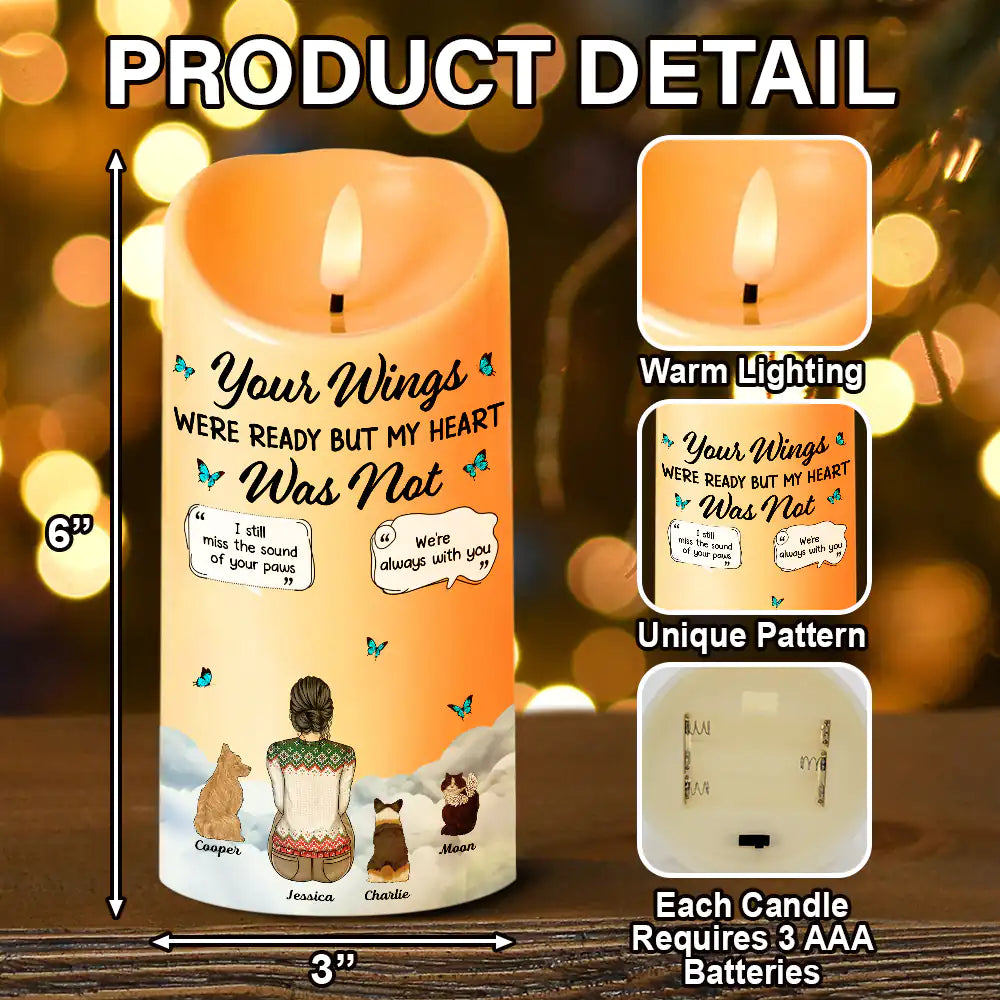 Memorial,Pet Lovers,Dog Lovers,Cat Lovers,Sad - Memorial Your Light Will Always Shine In My Heart - Personalized Flameless LED Candle