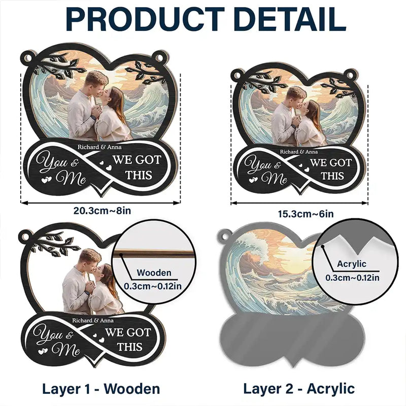 Gift For Couples, Gift For Husband, Gift For Boyfriend - Custom Photo You & Me We Got This Till Our Last Breath Couple - Personalized Window Hanging Suncatcher Ornament