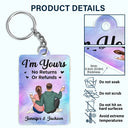 Gift For Couples,Gift For Husband,Gift For Wife,Gift For Boyfriend,Gift For Girlfriend,Happy,Non-Eng,QR Code,Vector,Romantic - Couple Favourite Song I'm Yours No Returns - Gift For Couples - Personalized Acrylic Keychain