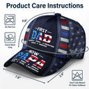 Gift For Father,Gift For Grandpa,Independence Day,Happy - America First Dad Now Grandpa Kid Names - Personalized Classic Cap