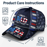 Gift For Father,Gift For Grandpa,Independence Day,Happy - America First Dad Now Grandpa Kid Names - Personalized Classic Cap