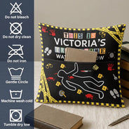 Christmas,Custom Text,Gift For Couples,Gift For Wife,Gifts For Her,Happy - Gift For True Crime Lovers - Personalized Binge Watching Pocket Pillow