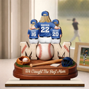 Gift For Mother,Gift For Father,Baseball,Gift For Women,Retirement,Top Market,Happy - 3D Effect Baseball We Caught The Best Mom Dad - Personalized Custom Shaped Wooden Plaque