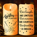 Gift For Bestie, Gift For Sisters - Holding Hands Our Memories Are Countless Our Friendship Is Endless - Personalized Flameless LED Candle