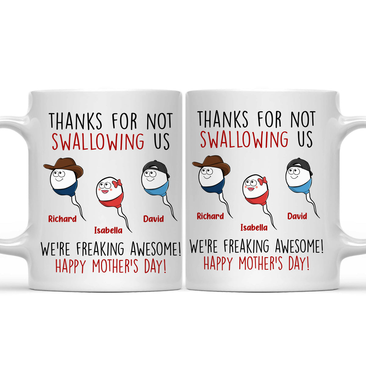 Thanks For Not Swallowing Us - Gift For Mother, Mom - Personalized Mug ...