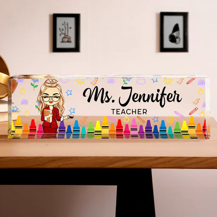 Objets scolaires pour enseignants - Plaque nominative personnalisée pour bureau 